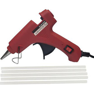                       BANDOOK RED 20W 20WATT WITH 5 TRANSPARENT STICKS Standard Temperature Corded Glue Gun (7 mm)                                              