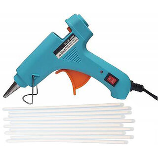 BANDOOK SKYBLUE 20W 20WATT WITH 15 TRANSPARENT STICKS Standard Temperature Corded Glue Gun (7 mm)