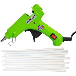 BANDOOK GREEN 20W 20WATT WITH 10 TRANSPARENT STICKS Standard Temperature Corded Glue Gun (7 mm)