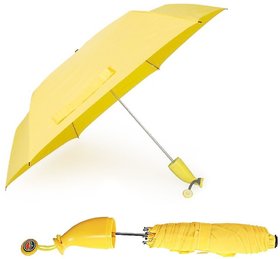 House of Quirk Banana Shape Folding Umbrella Rain Umbrella for Outdoor in Banana Shape-(Yellow)
