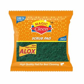 Magic Cleen Nylon Green Scrub Pad - 33 (Pack of 10 Pcs)