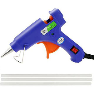                       bandook mini Hot Melt Glue Gun- 20W with On/Off Switch, LED Indicator and 3 Adhesive  Glue Sticks                                              