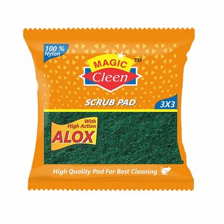 Magic Cleen Nylon Green Scrub Pad - 33 (Pack of 10 Pcs)