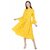 Pinky Pari Stylish Fit And Flare Yellow Dress