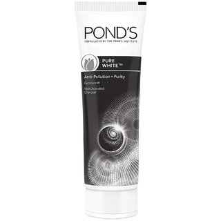 Ponds Pure White Anti Pollution Activated Charcoal Face Wash 50 g Ponds Pure White Anti Pollution Activated Charcoal Face Wash 50 g