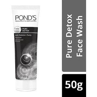 Ponds Pure Detox Anti-Pollution Purity Face Wash With Activated Charcoal, 50 g Ponds Pure Detox Anti-Pollution Purity Face Wash With Activated Charcoal, 50 g