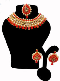 Aarable Alloy Gold-plated Jewel Set  (Red)