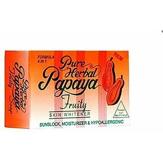                      Pure Herbal Papaya Fruity Skin Whitener Formula 4 In 1 Soap 135g                                              
