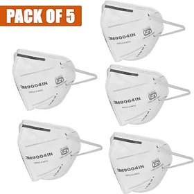 3M 9004IN Air-purifying Respirator Face Mask with Nose Pin (Pack of 5) 9004ING05