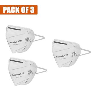 3M 9004IN Air-purifying Respirator Face Mask with Nose Pin (Pack of 3) 9004ING03