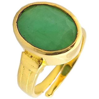                       RS Jewellers Certified Emerald Panna 5.30 Carat Panchdhatu Gold Plating Astrological Ring for Men  Women                                              