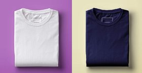 Combo Of 2 White Navy Blue Stylatract Solid T-shirt For Men