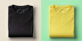 Combo Of 2 Black Yellow Stylatract Solid T-shirt For Men