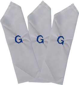 SAE FASHIONS Embroidered Letter-G Cotton Handkerchief pack of 3