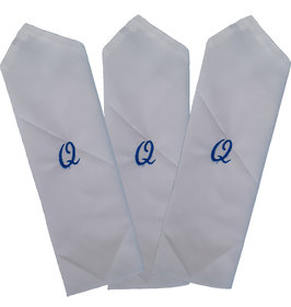 SAE FASHIONS Embroidered Letter-Q Cotton Handkerchief pack of 3