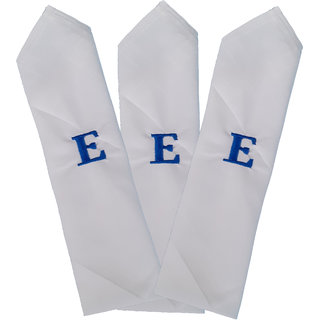 SAE FASHIONS Embroidered Letter-E Cotton Handkerchief pack of 3