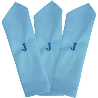 SAE FASHIONS Embroidered Letter-J Cotton Handkerchief pack of 3