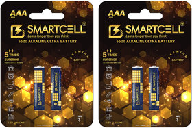 Smartcell 1.5V AAA Non-Rechargeable Alkaline Premium Series Battery - Pack of 4