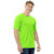 Clothinkhub Neon Green Round Neck Half Sleeve Solid Polyester T-Shirt For Men