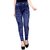 ENAA FASHION Women Cotton Lycra Casual Floral Print Stretchable Jeggings Blue (Free Size 28-34 Waist)