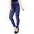 ENAA FASHION Women Cotton Lycra Casual Floral Print Stretchable Jeggings Blue (Free Size 28-34 Waist)