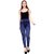 ENAA FASHION Women Cotton Lycra Casual Floral Print Stretchable Jeggings Blue (Free Size 28-34 Waist)