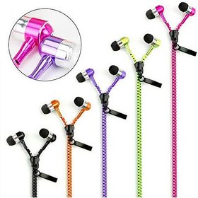 UNIVERSAL ZIPPER ZIP WIRED HEADSET 3.5MM ZIP EARPHONE WITH MICROPHONE FOR ALL SMARTPHONES