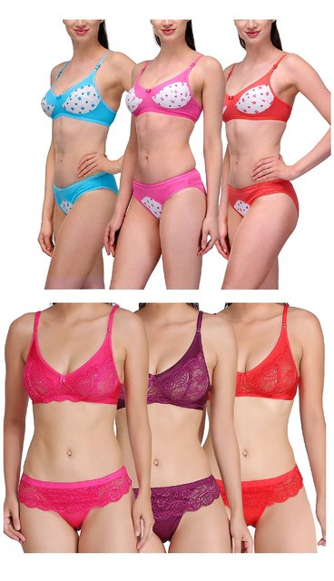 Stylish Bra and Panty Set for Women Girls Combo Pack of 3