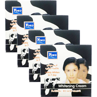                       Yoko Whitening Milk Extract Cream 4gm Pack Of 4                                              