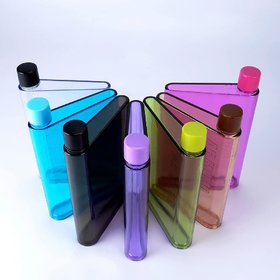 Plastic A5 Memo Notebook Water Bottle, Capacity 450 Ml (Multicolor)