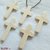 5 Pcs Genuine Natural Handmade Horn Bone Beads Jesus Cross Pendant 30x49mm Craft Gifts