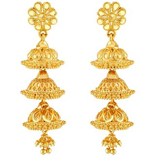 Traditional 1gm gold and micron plated jhumkis Traditional 1gm gold and micron plated jhumkis