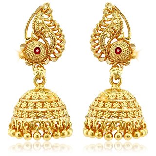                       Traditional 1gm gold and micron plated  jhumkis                                              