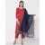 Get Wrapped Polyester Gold Border Blue Duppatta with Embroidery