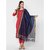 Get Wrapped Polyester Gold Border Blue Duppatta with Embroidery