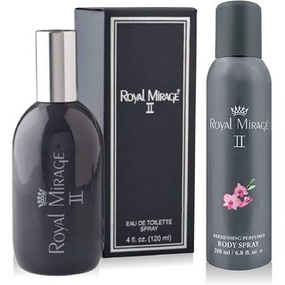 Buy ROYAL MIRAGE II GREY COMBO PERFUME AND DEODORANT Online