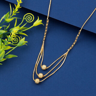 Buy SILVER SHINE Gold Plated Three Layer Chain Necklace