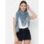 Get Wrapped Polyester Foil Printed Multicolor Scarves with Tassels - Combo pack of 2