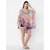 Get Wrapped Polyester Printed Multicolor Beach Cover-Up Dress With Border Print