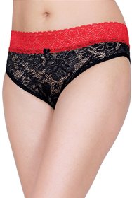Freche Tucher Mid rise Red and Black Women Panty. Thong