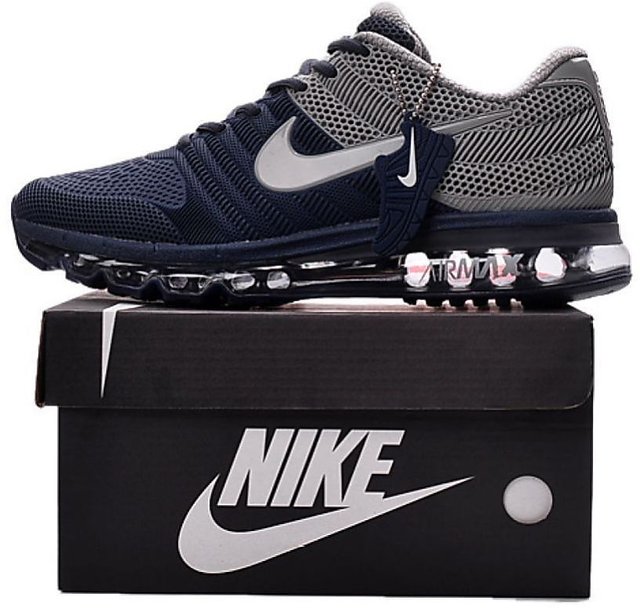 nike air max 2017 rubber grey blue running shoes