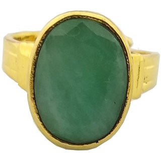                       RS Jewellers Certified Emerald Panna 5.35 Carat Panchdhatu Gold Plating Astrological Ring for Men  Women                                              