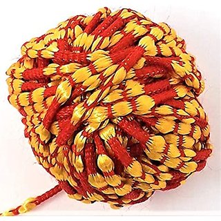                       Neo Rising Vedroopam Sacred Thread Puja Dhaga, Evil Eye Protection Nazar Suraksha. (Red Ylo Knots Silky Rope, 5 Meters)                                              