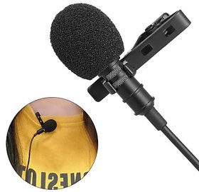 Portable Microphone 3.5mm Jack Clip on Lapel Collar Mini Lavalier Microphone Mic for iPhone Mobile Phone Black