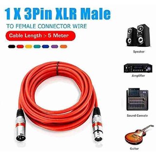 XLR MALE TO XLR FEMALE CABLE 5 METER