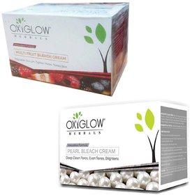 Oxyglow Herbals pearl bleach cream (240 gm) (1 Pcs)+ Oxyglow Herbals multi fruit bleach cream (240 gm) (1 Pcs)