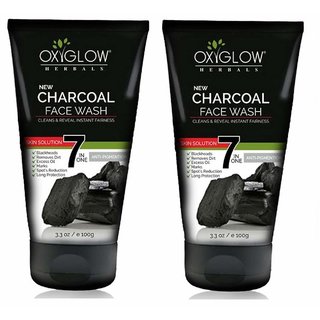 Oxyglow Herbal Charcoal Face Wash For All Skin Type, 100ml Pack-2