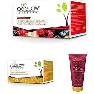 Oxyglow Gold Bleach, Gold face wash, Fruit Bleach Pack of-3