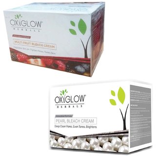                       Oxyglow Herbals pearl bleach cream (240 gm) (1 Pcs)+ Oxyglow Herbals multi fruit bleach cream (240 gm) (1 Pcs)                                              