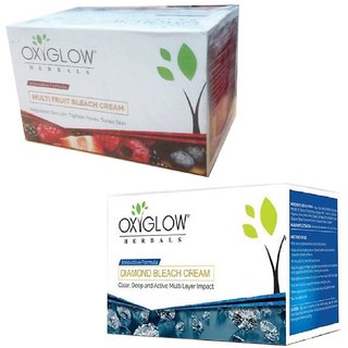 Oxyglow Herbals Diamond bleach cream (240 gm) (1 Pcs)+ Oxyglow Herbals multi fruit bleach cream (240 gm) (1 Pcs)